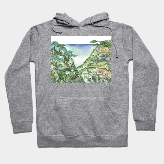 Jungle Watercolor Hoodie by themintgardener